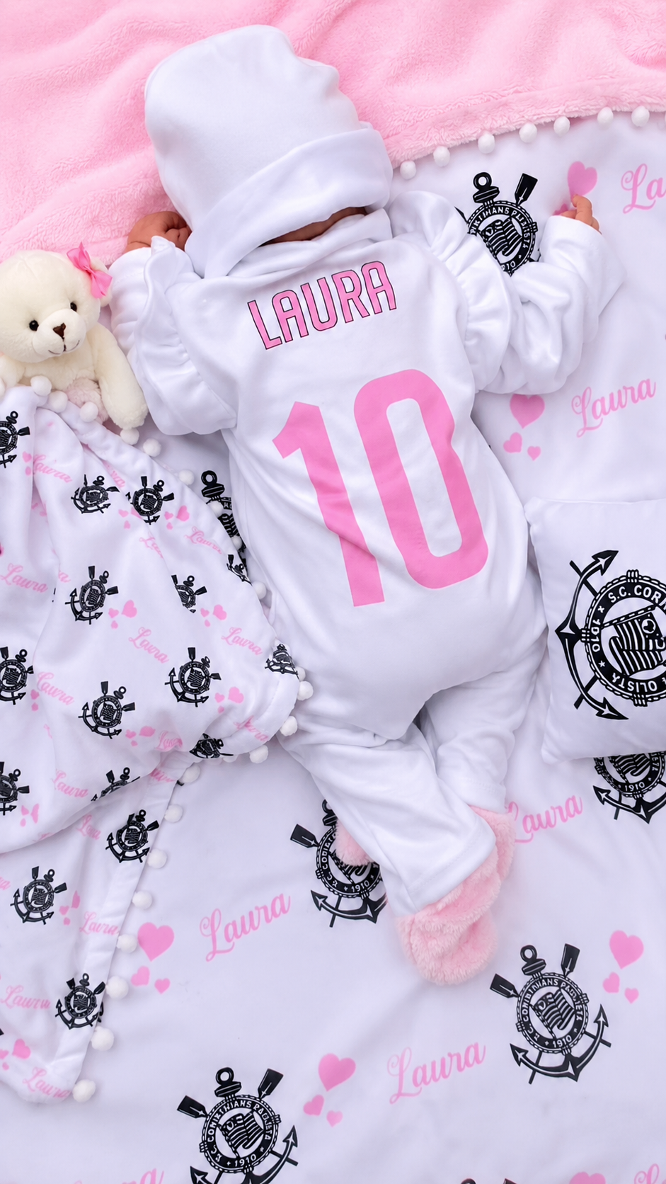 Kit Maternidade Personalizado Completo FEMININA Corinthians| Personalize Com o Nome da sua princesa - foto 2