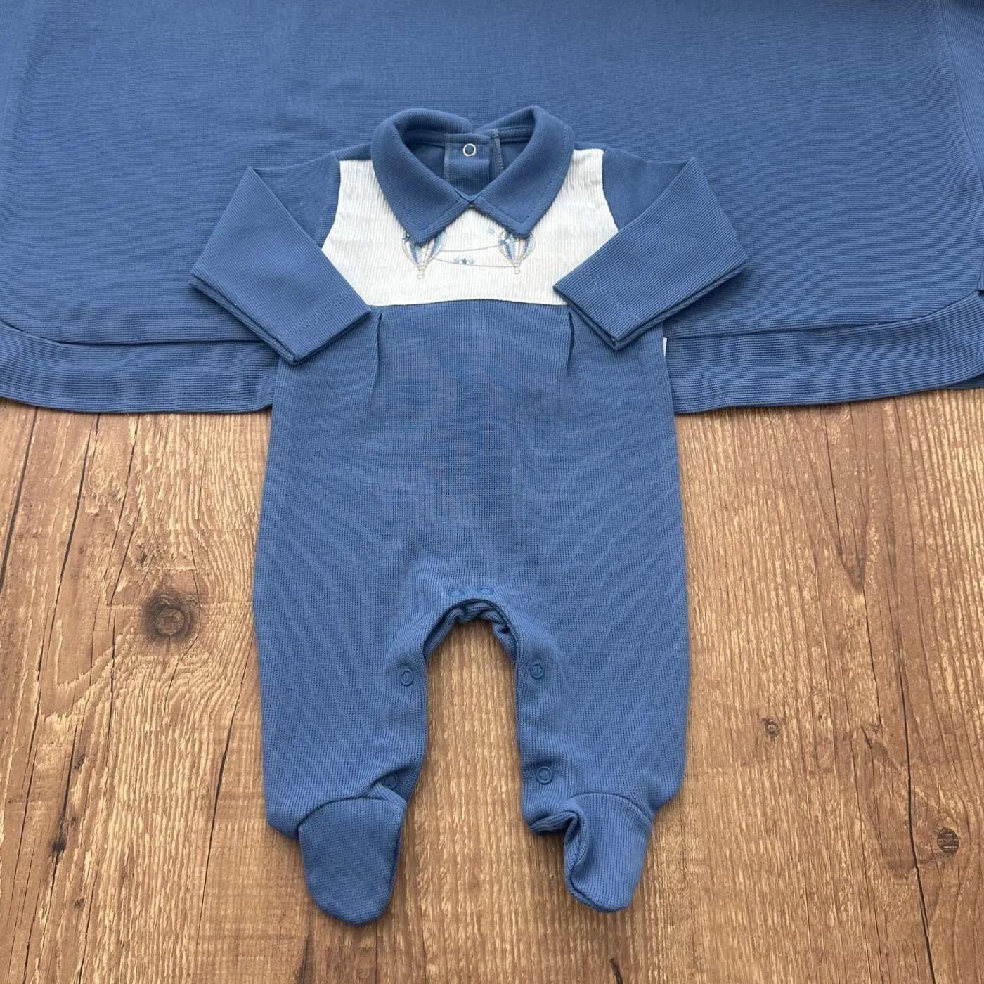 Kit Saída Maternidade Personalizável Completa Azul + Branco | Personalize Com o Nome do Seu Príncipe - foto 3