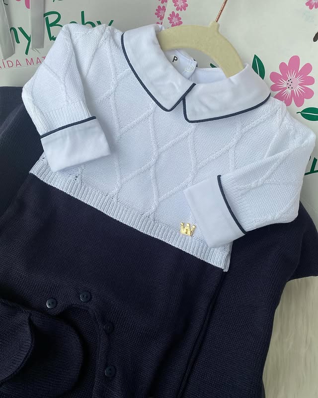 PROMOÇÃO Kit Saída Maternidade Com Pingente Dourado Personalizável Completa  - Veste Até 4 Meses (Menino) - foto 2