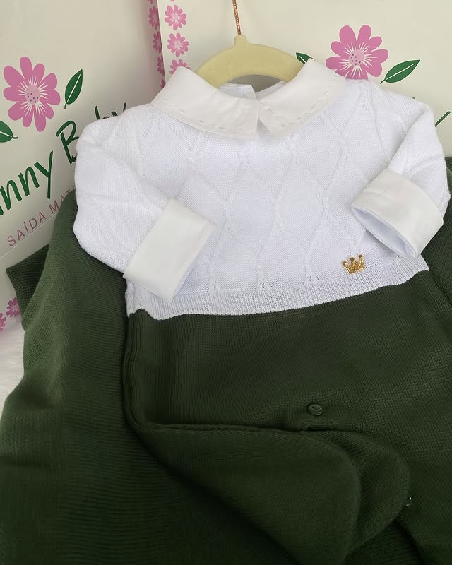 PROMOÇÃO Kit Saída Maternidade Com Pingente Dourado Personalizável Completa  - Veste Até 4 Meses (Menino) - foto 3