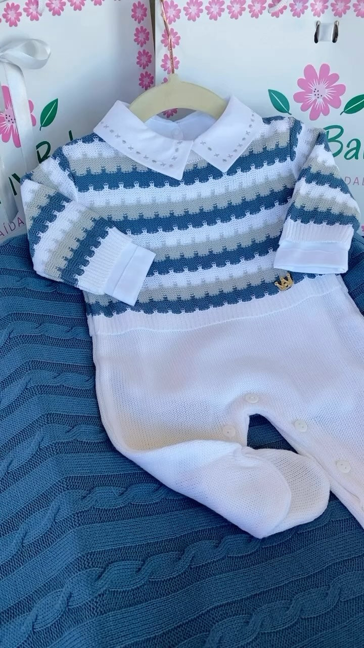 PROMOÇÃO Kit Saída Maternidade Com Pingente Dourado Personalizável Completa  - Veste Até 4 Meses (Menino) - foto 6